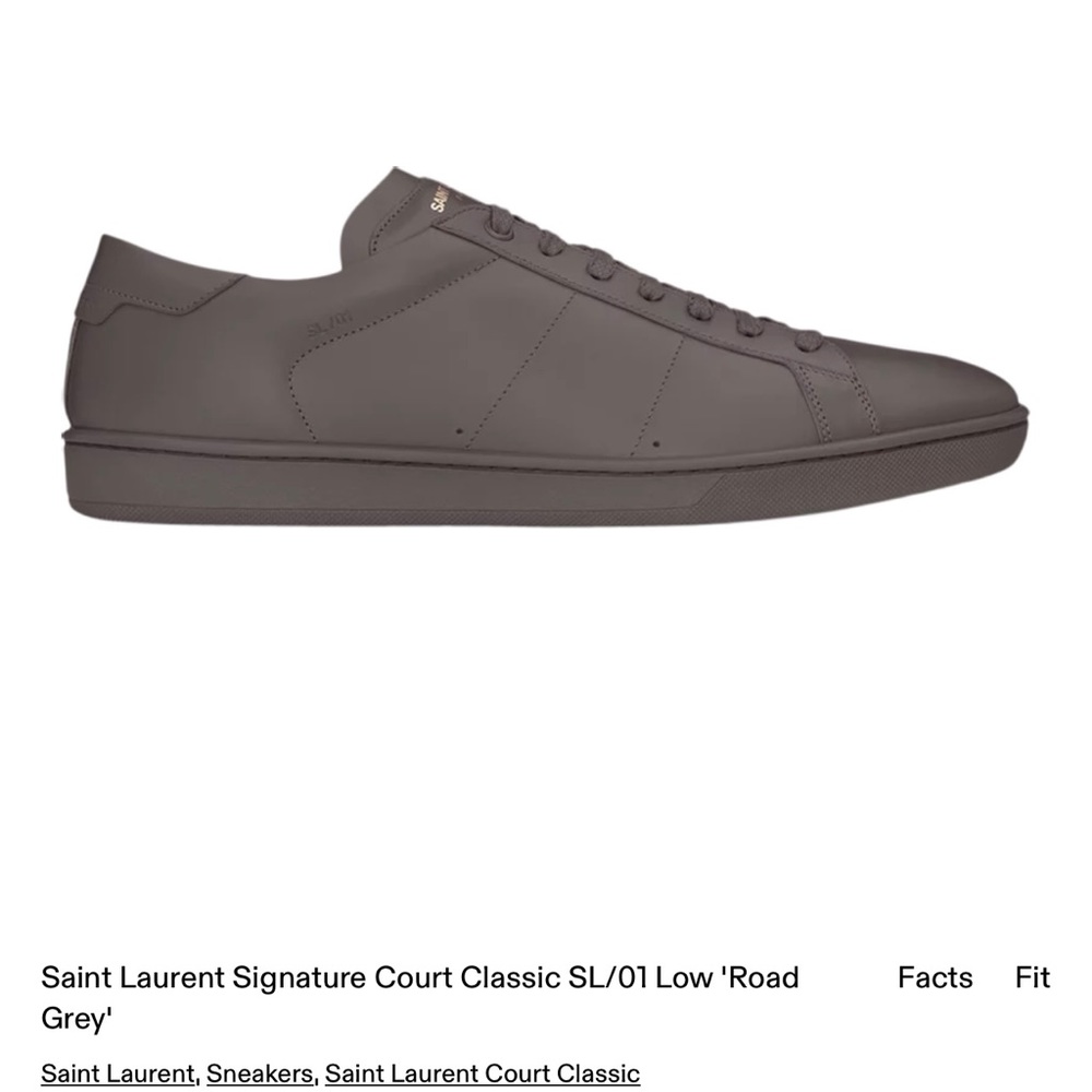 Used Saint Laurent Signature Court SL/01 Low 'Road Grey' - Great condition